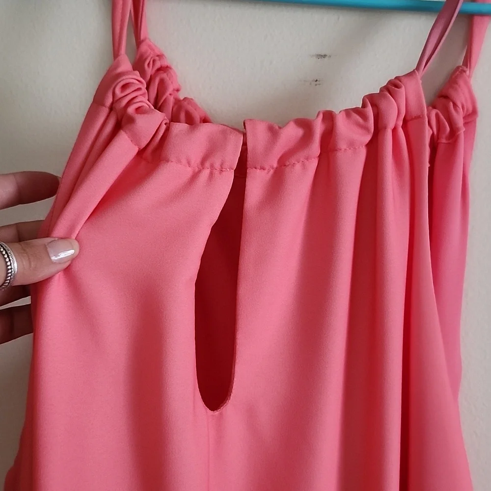 Roan + Ryan Ombre Maxi Dress in Pink and Purple Womens Large Tie Back Sleeveless